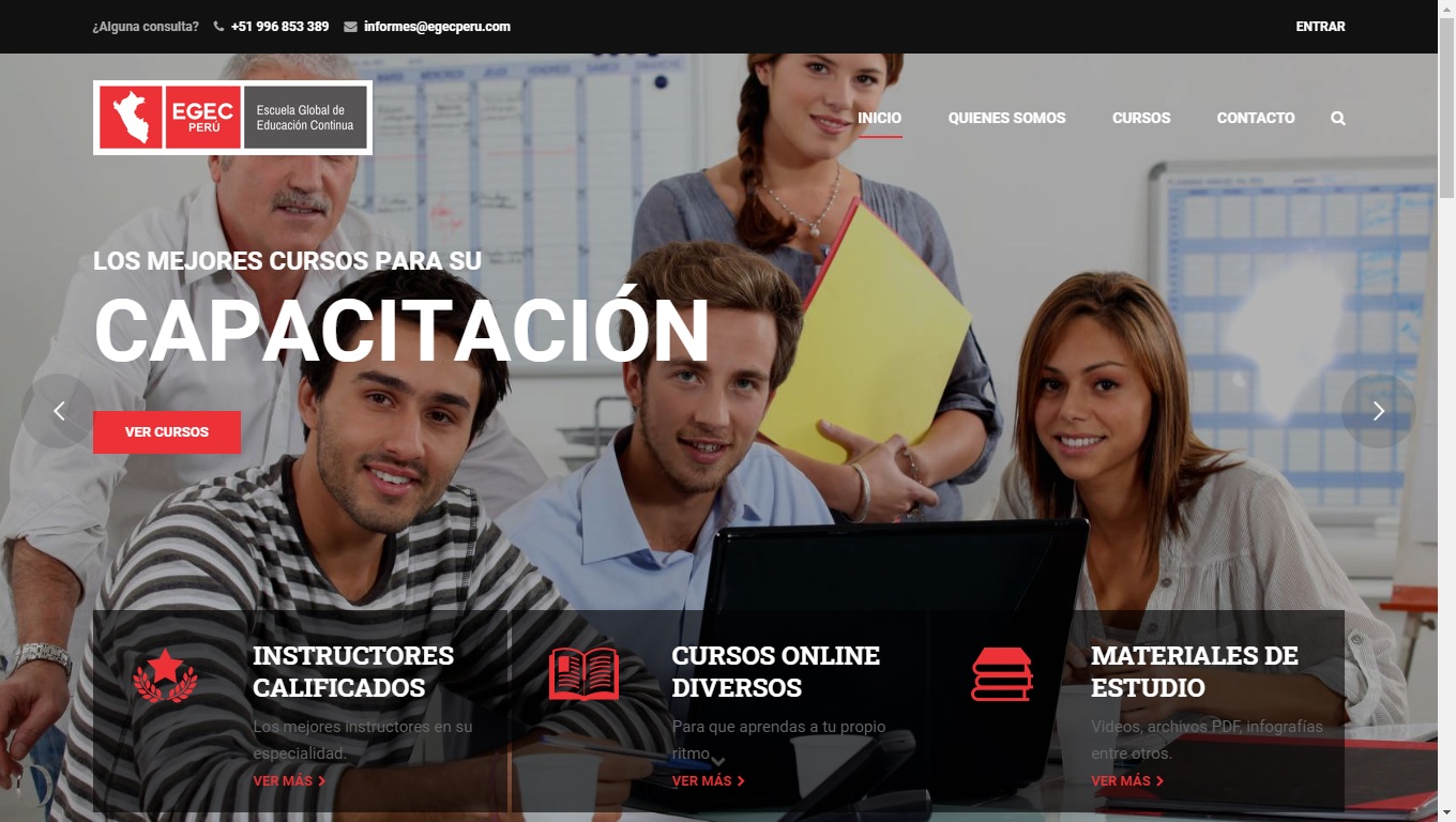 Creación de aula virtual para Egec Perú