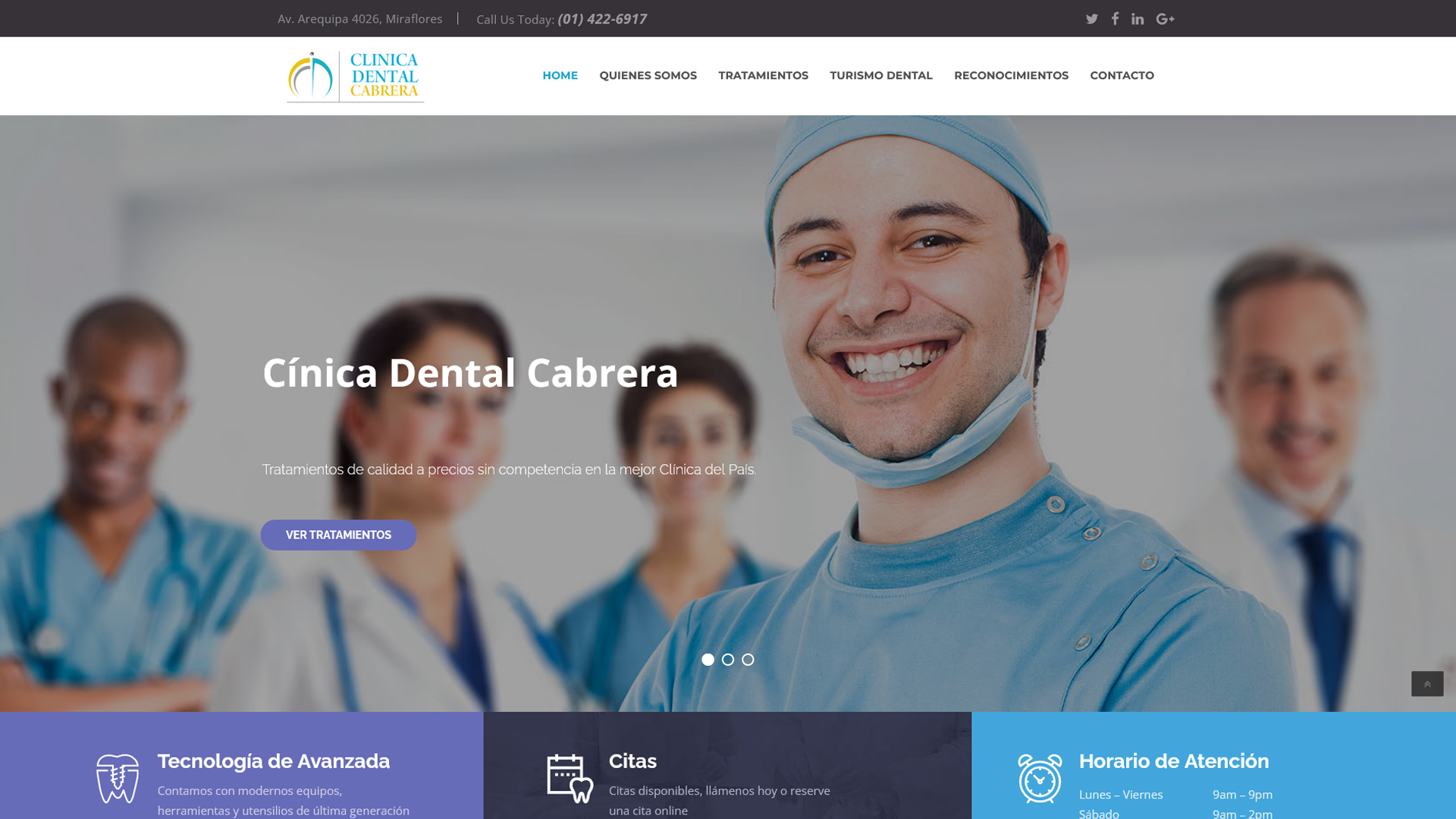 Diseño web para Clínica Dental Cabrera en Lima Perú