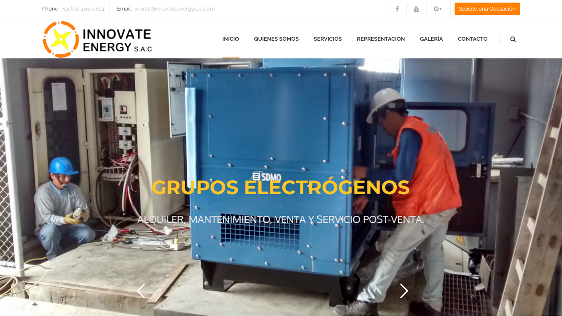 Diseño web para Empresa Eléctrica Innovate Energy